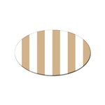 Vertical Stripes - White and Tan Brown Sticker Oval (10 pack)
