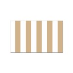 Vertical Stripes - White and Tan Brown Sticker (Rectangular)