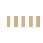 Vertical Stripes - White and Tan Brown Sticker Bumper (10 pack)