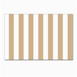Vertical Stripes - White and Tan Brown Postcard 4  x 6 