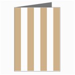 Vertical Stripes - White and Tan Brown Greeting Card