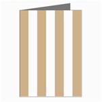 Vertical Stripes - White and Tan Brown Greeting Cards (Pkg of 8)