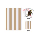 Vertical Stripes - White and Tan Brown Playing Cards (Mini)