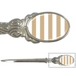 Vertical Stripes - White and Tan Brown Letter Opener