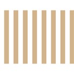 Vertical Stripes - White and Tan Brown Birthday Cake 3D Greeting Card (7x5)