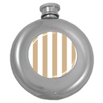 Vertical Stripes - White and Tan Brown Hip Flask (5 oz)