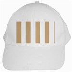 Vertical Stripes - White and Tan Brown White Cap