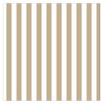 Vertical Stripes - White and Khaki Brown Large Satin Scarf (Square)