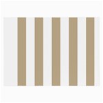 Vertical Stripes - White and Khaki Brown Large Glasses Cloth (2 Sides)