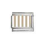 Vertical Stripes - White and Khaki Brown Italian Charm (9mm)