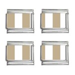 Vertical Stripes - White and Khaki Brown 9mm Italian Charm (4 pack)