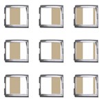 Vertical Stripes - White and Khaki Brown Mega Link Italian Charm (9 pack)
