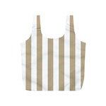 Vertical Stripes - White and Khaki Brown Full Print Recycle Bag (S)