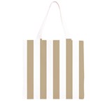 Vertical Stripes - White and Khaki Brown Grocery Light Tote Bag