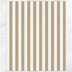 Vertical Stripes - White and Khaki Brown Canvas 8  x 10 