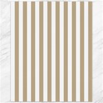 Vertical Stripes - White and Khaki Brown Canvas 11  x 14 