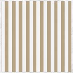 Vertical Stripes - White and Khaki Brown Canvas 12  x 12 