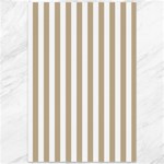 Vertical Stripes - White and Khaki Brown Canvas 12  x 18 