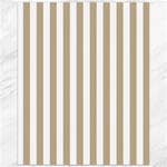 Vertical Stripes - White and Khaki Brown Canvas 16  x 20 