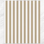 Vertical Stripes - White and Khaki Brown Canvas 20  x 24 