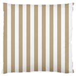 Vertical Stripes - White and Khaki Brown Large Cushion Case (Two Sides)
