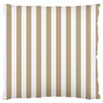 Vertical Stripes - White and Khaki Brown Standard Flano Cushion Case (Two Sides)