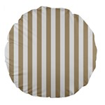 Vertical Stripes - White and Khaki Brown Large 18  Premium Flano Round Cushion
