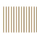 Vertical Stripes - White and Khaki Brown Double Sided Flano Blanket (Mini)