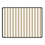 Vertical Stripes - White and Khaki Brown Double Sided Fleece Blanket (Small) (Two Sides)