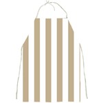 Vertical Stripes - White and Khaki Brown Full Print Apron