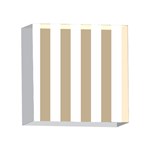 Vertical Stripes - White and Khaki Brown 4 x 4  Acrylic Photo Block