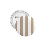 Vertical Stripes - White and Khaki Brown 1.75  Button