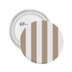 Vertical Stripes - White and Khaki Brown 2.25  Button