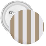 Vertical Stripes - White and Khaki Brown 3  Button