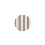 Vertical Stripes - White and Khaki Brown 1  Mini Magnet