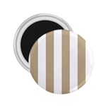Vertical Stripes - White and Khaki Brown 2.25  Magnet