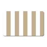 Vertical Stripes - White and Khaki Brown Magnet (Rectangular)