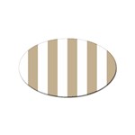 Vertical Stripes - White and Khaki Brown Sticker (Oval)