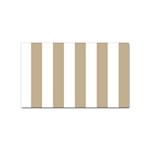 Vertical Stripes - White and Khaki Brown Sticker (Rectangular)