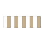 Vertical Stripes - White and Khaki Brown Sticker (Bumper)