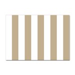 Vertical Stripes - White and Khaki Brown Sticker A4 (10 pack)