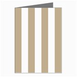 Vertical Stripes - White and Khaki Brown Greeting Cards (Pkg of 8)