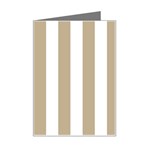 Vertical Stripes - White and Khaki Brown Mini Greeting Card