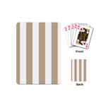 Vertical Stripes - White and Khaki Brown Playing Cards (Mini)