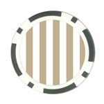 Vertical Stripes - White and Khaki Brown Poker Chip Card Guard (10 pack)