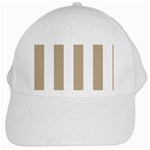 Vertical Stripes - White and Khaki Brown White Cap