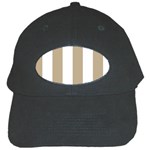 Vertical Stripes - White and Khaki Brown Black Cap