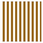 Vertical Stripes - White and Golden Brown Large Satin Scarf (Square)