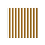 Vertical Stripes - White and Golden Brown Satin Bandana Scarf