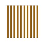 Vertical Stripes - White and Golden Brown Small Satin Scarf  (Square)
